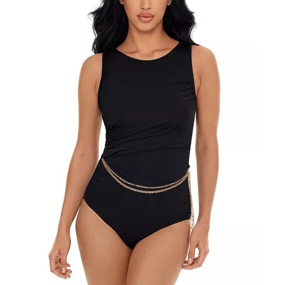 Magicsuit Women's Hyperlink Annette One Piece Swimsuit Chain Drape NWT Sz 8 $182 - Picture 1 of 16